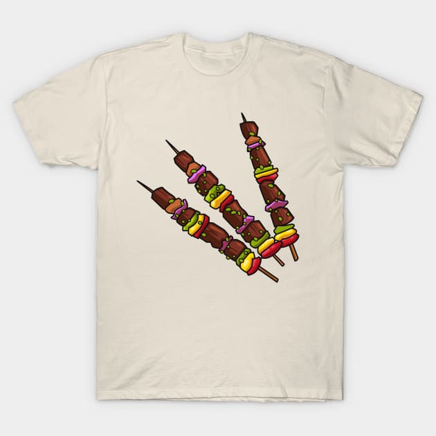 Kebab or kabob cartoon illustration T-Shirt by Miss Cartoon